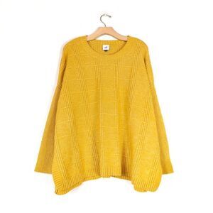 CABI Limited Edition Stitch Mix Oversized Pullover Sweater in Heather Citrine XS
